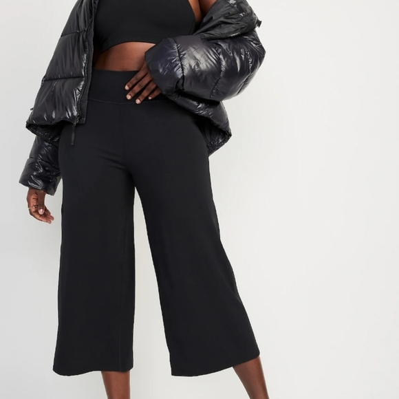 Calvinklein wide leg pointe cropped pants belted sz M logo work wear - Picture 1 of 9